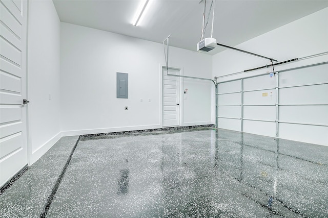 1913 Hoskins Dr Unit F, Houston, TX 77080 - garage with electric panel, a garage door opener, and baseboards