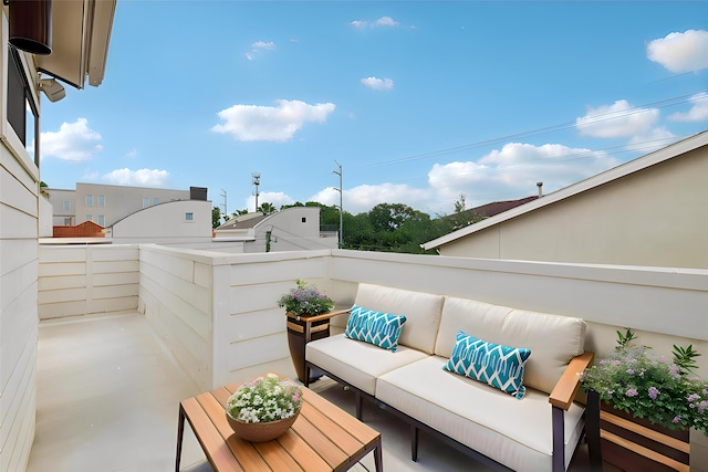 4129 Dickson St, Houston, TX 77007 - view of patio featuring an outdoor hangout area and a balcony