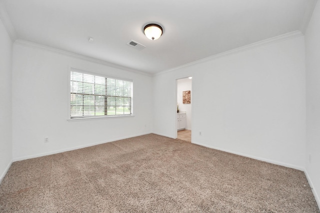 1207 W Edgewood Dr, Friendswood, TX 77546 - spare room featuring crown molding, light colored carpet, and baseboards