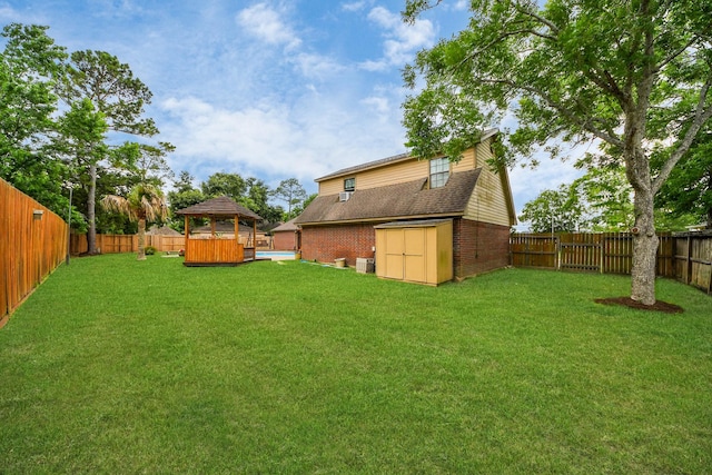 1207 W Edgewood Dr, Friendswood, TX 77546 - view of yard with a gazebo and a hot tub