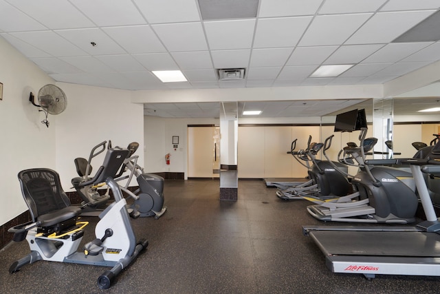 3525 Sage Rd Unit 1104, Houston, TX 77056 - workout area with a drop ceiling