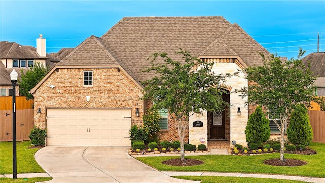 28907 Copper Break Ct, Katy, TX 77494 - view of front facade featuring a shingled roof, concrete driveway, and brick siding