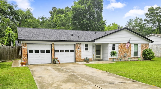 723 Pas Trl, Houston, TX 77336 - ranch-style house featuring brick siding, a garage, driveway, and a shingled roof