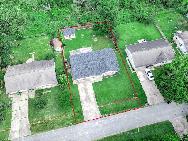 723 Pas Trl, Houston, TX 77336 - aerial view of property and surrounding area featuring property boundaries highlighted