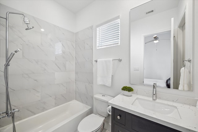 3410 Timbergrove Heights St, Houston, TX 77008 - bathroom with vanity, washtub / shower combination, and toilet