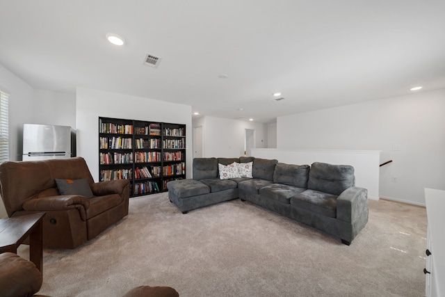 23515 Weir Box Rd, Hockley, TX 77447 - living area featuring light colored carpet and recessed lighting