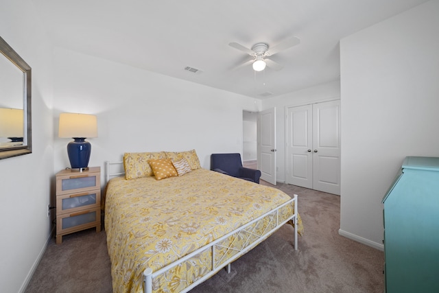 23515 Weir Box Rd, Hockley, TX 77447 - carpeted bedroom featuring a closet, baseboards, and ceiling fan