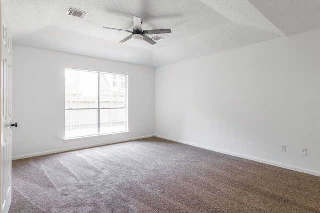 10107 Sands Trail Ct, Houston, TX 77064 - carpeted spare room featuring a textured ceiling, a ceiling fan, and baseboards