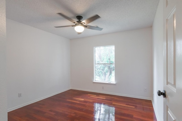 10107 Sands Trail Ct, Houston, TX 77064 - unfurnished room featuring wood finished floors, ceiling fan, a textured ceiling, and baseboards