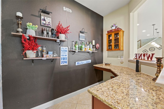 26020 Bassfield Ln, Katy, TX 77494 - indoor dry bar featuring light tile patterned floors