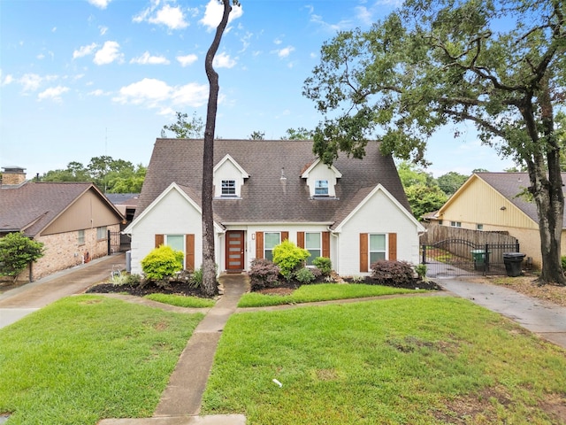 1139 Lehman St, Houston, TX 77018 - cape cod home with a gate, a shingled roof, and brick siding