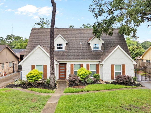 1139 Lehman St, Houston, TX 77018 - cape cod home with brick siding, a shingled roof, and a gate
