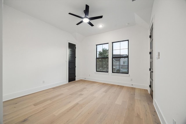 1112 Kinley Ln, Houston, TX 77018 - unfurnished bedroom with light wood-type flooring, a ceiling fan, and recessed lighting