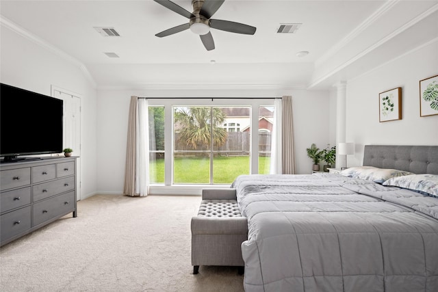 1706 Brightlake Way, Missouri City, TX 77459 - carpeted bedroom with ornamental molding and ceiling fan