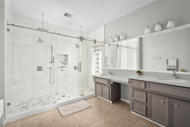 1706 Brightlake Way, Missouri City, TX 77459 - full bath featuring a shower stall, vanity, and tile patterned floors