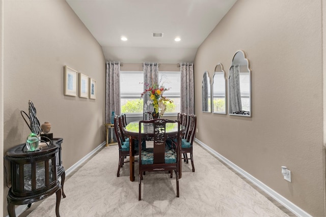 371 Westlake Terrace Dr, Conroe, TX 77304 - dining space with baseboards, light carpet, and recessed lighting