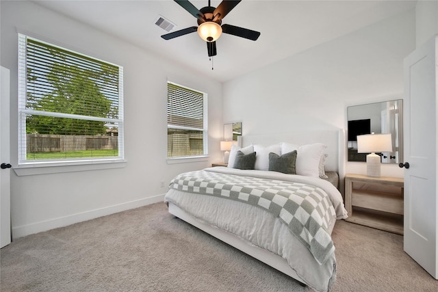 296 N Cascade Heights Dr, Montgomery, TX 77316 - bedroom with carpet, baseboards, and ceiling fan