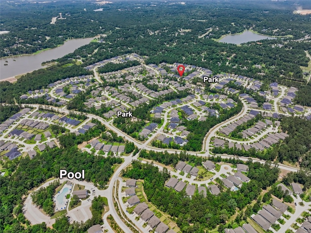 296 N Cascade Heights Dr, Montgomery, TX 77316 - aerial view of residential area with a nearby body of water