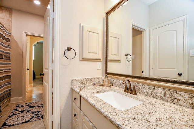 1704 Graystone Hills Dr, Conroe, TX 77304 - full bathroom with vanity and tile patterned flooring