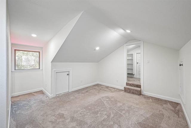 6121 County Road 225, Hungerford, TX 77448 - bonus room with carpet floors, lofted ceiling, baseboards, and recessed lighting