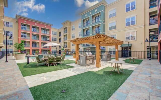1711 Old Spanish Trl Unit 401, Houston, TX 77054 - view of community featuring a pool and a pergola