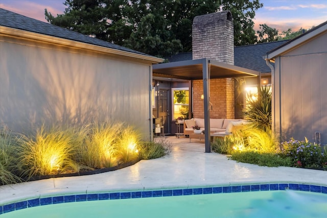 2227 Holly Knoll St, Houston, TX 77077 - swimming pool featuring outdoor lounge area and a patio