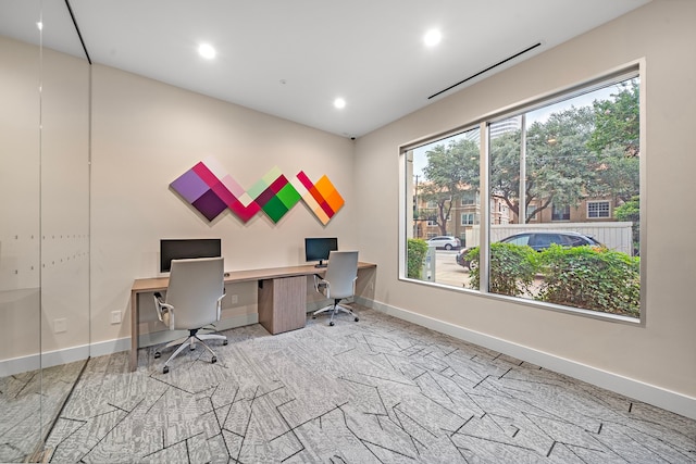 3333 Allen Pkwy Unit 1302, Houston, TX 77019 - office area with baseboards and recessed lighting