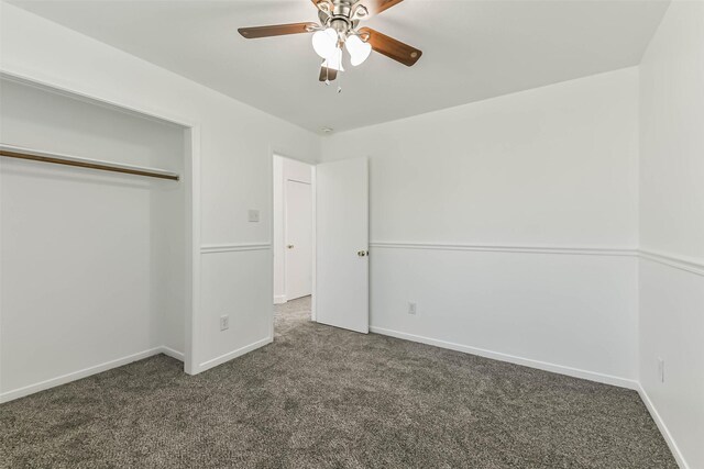 15503 Hickory Dale St, Cypress, TX 77429 - unfurnished bedroom with carpet, a closet, baseboards, and ceiling fan