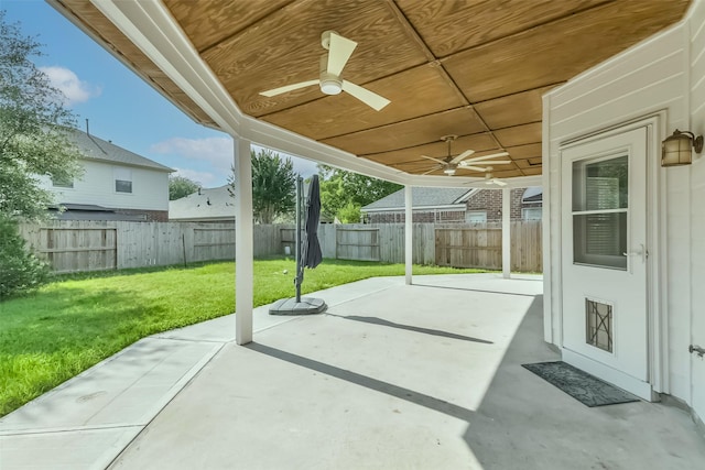 15503 Hickory Dale St, Cypress, TX 77429 - view of patio / terrace featuring ceiling fan