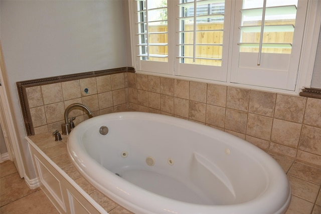 3314 Saint Charles Ct, Missouri City, TX 77459 - full bath with a tub with jets, healthy amount of natural light, and tile patterned flooring