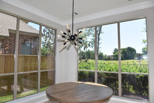 3314 Saint Charles Ct, Missouri City, TX 77459 - sunroom / solarium featuring ceiling fan and crown molding