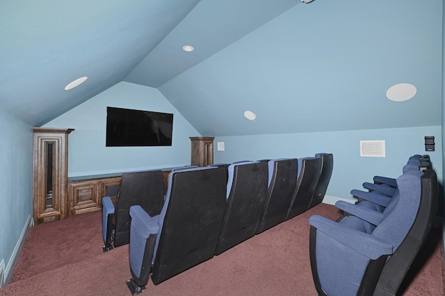 13635 Reeveston Rd, Houston, TX 77039 - carpeted cinema room with vaulted ceiling and baseboards