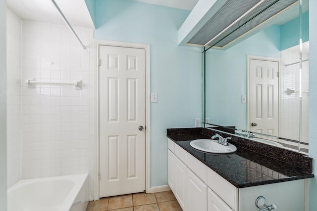 3231 Allen Pkwy Unit 4207, Houston, TX 77019 - bathroom with vanity, tile patterned flooring, and shower / washtub combination