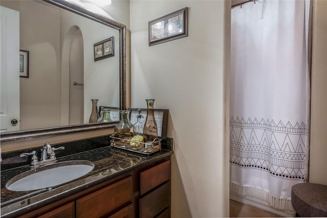 10040 Easton Sky Ln, Cypress, TX 77433 - bathroom with vanity and a shower with curtain