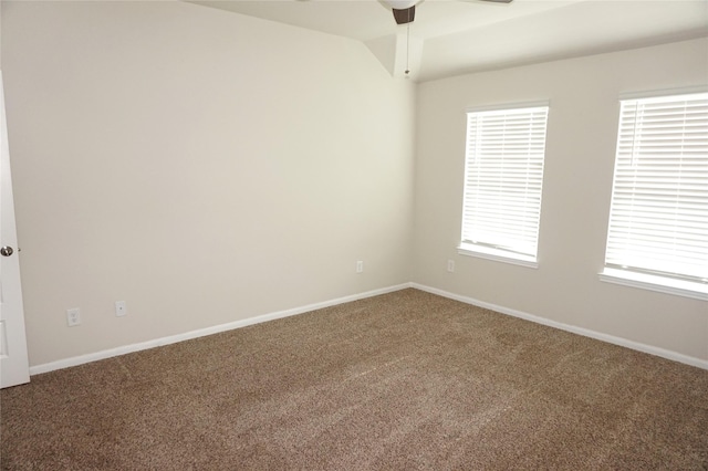 21930 King Heights Ln, Houston, TX 77073 - carpeted empty room with ceiling fan, baseboards, and lofted ceiling