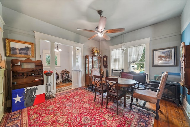 855 County Road 15, Damon, TX 77430 - home office with wood finished floors, a ceiling fan, and cooling unit