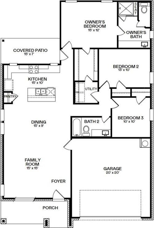 2947 Palominos Way, Conroe, TX 77301 - floor plan / room layout