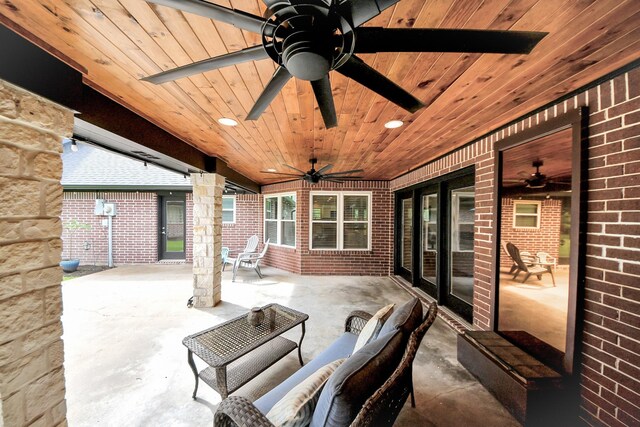 7519 Foster Creek Dr, Richmond, TX 77406 - view of patio with a ceiling fan and an outdoor living space
