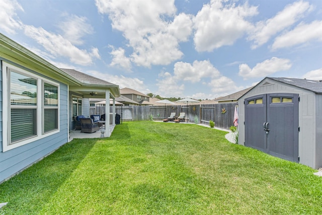 22107 Juniper Crossing Dr, New Caney, TX 77357 - view of yard with a patio area and a ceiling fan