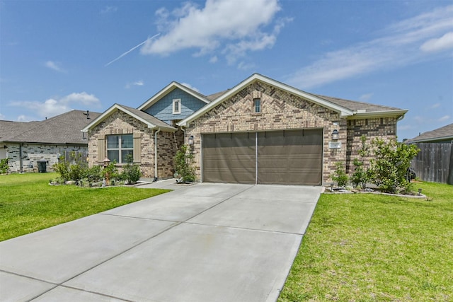 22107 Juniper Crossing Dr, New Caney, TX 77357 - view of front facade featuring an attached garage, brick siding, and concrete driveway