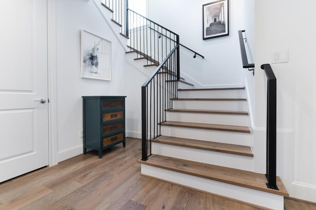 2209 Crocker St, Houston, TX 77006 - stairway with wood finished floors and baseboards