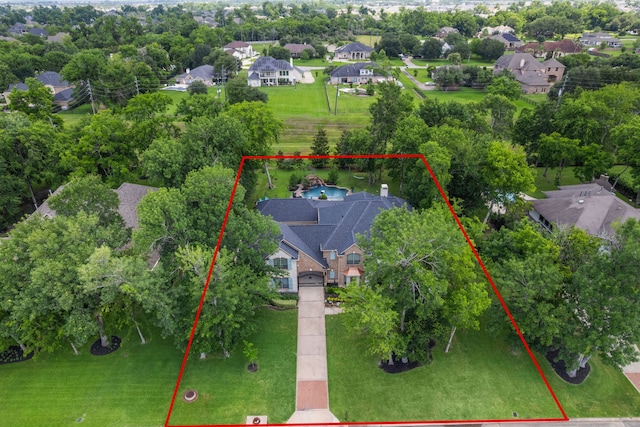 72 Tall Trl, Missouri City, TX 77459 - aerial view of residential area with property boundaries highlighted