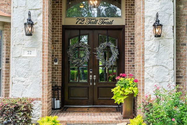 72 Tall Trl, Missouri City, TX 77459 - doorway to property featuring french doors and brick siding