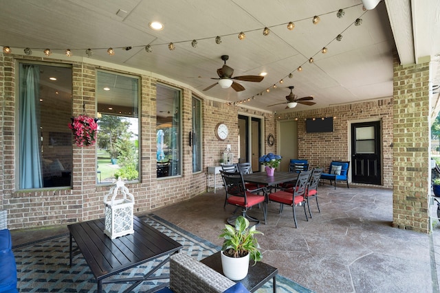 72 Tall Trl, Missouri City, TX 77459 - view of patio with outdoor dining area and a ceiling fan