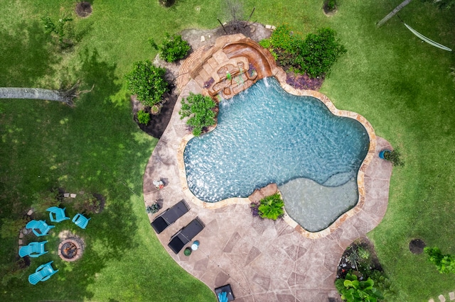 72 Tall Trl, Missouri City, TX 77459 - aerial view of a pool area