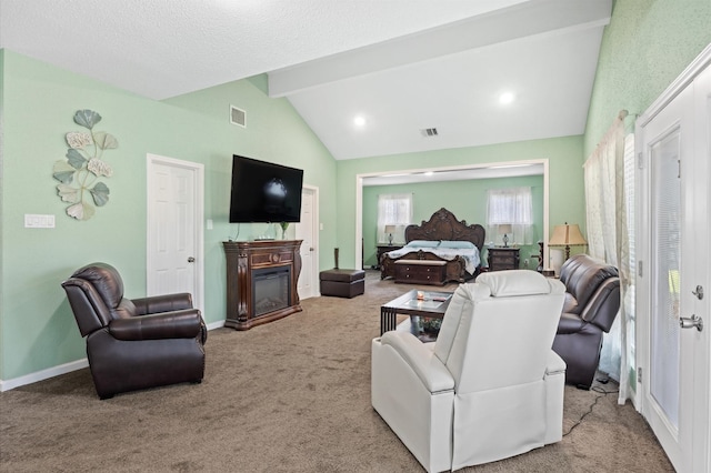 20407 Spoonwood Dr, Humble, TX 77346 - carpeted living area with a glass covered fireplace and baseboards
