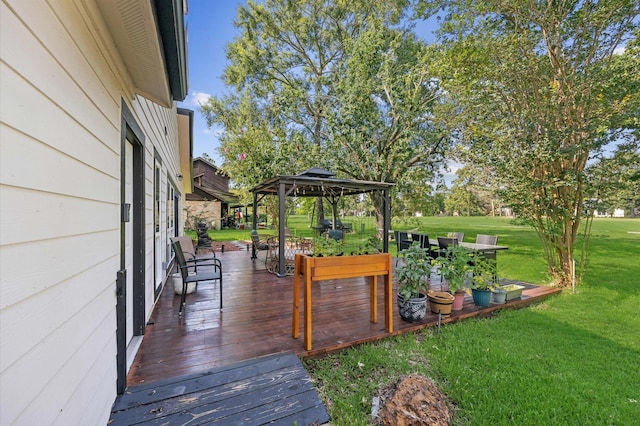20407 Spoonwood Dr, Humble, TX 77346 - wooden terrace featuring a gazebo and a yard