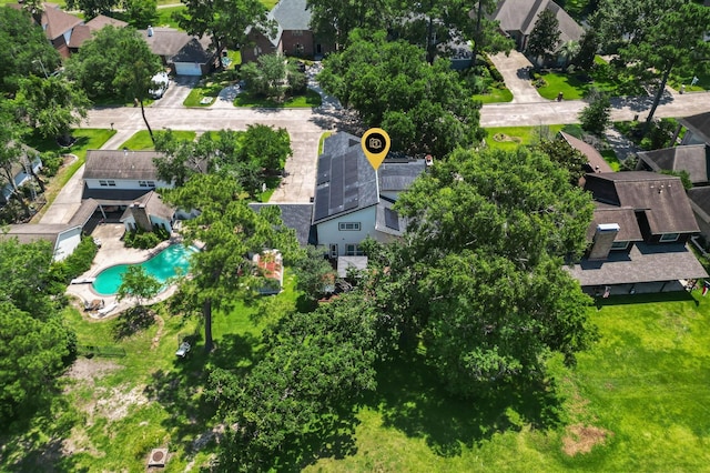 20407 Spoonwood Dr, Humble, TX 77346 - aerial perspective of suburban area featuring a pool area