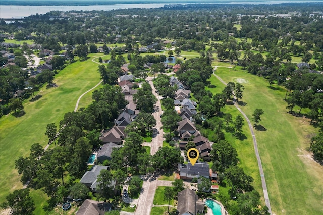 20407 Spoonwood Dr, Humble, TX 77346 - aerial view of property's location with a nearby body of water, a golf club, and nearby suburban area