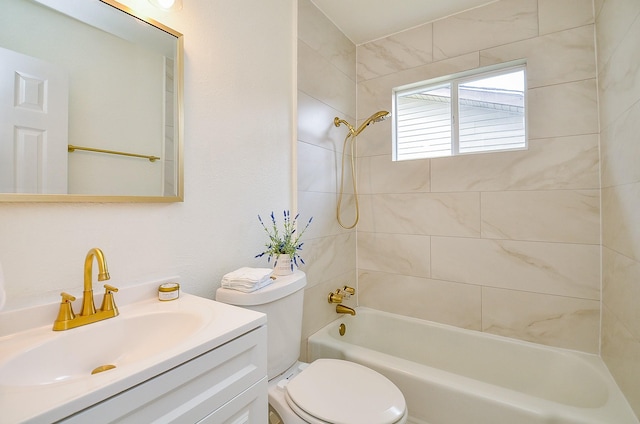 14934 Arundel Dr, Channelview, TX 77530 - full bath featuring toilet, washtub / shower combination, and vanity